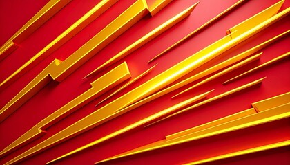 Golden lightning bolts on vivid red field.