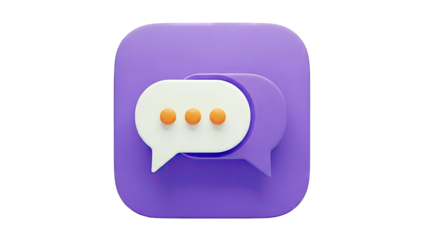 3D Chat Bubble Icon with Ellipsis