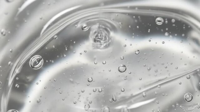 Macro Close Up of Hyaluronic Acid Serum Gel Texture with Copy Space