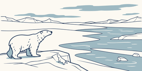 Polar bear in arctic landscape © Adobe 