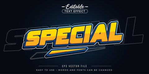 Neon special text, editable text effect.