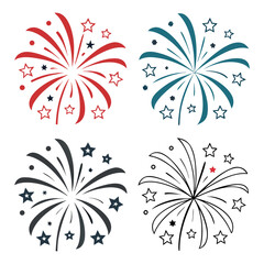Hand Drawn Fireworks Icons Set,Modern Fireworks Clipart Bundle for Holiday Celebration Design,Fireworks vector,Fireworks design, Fireworks concept,Fireworks cartoon, Fireworks icon,Fireworks template,
