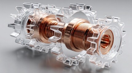 3D metallic gear wheel isolated on transparent jpg, industrial concept symbolizing engineering, teamwork, structure, innovation, mechanical precision suitable for web icons, business visuals.