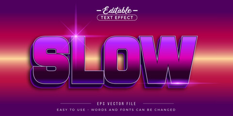 Purple slow text, editable text effect.