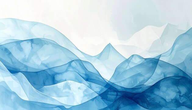 透明感ブルーの流線抽象背景