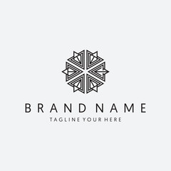 simple line logo design template elements