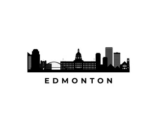 Vector Edmonton skyline. Travel Edmonton famous landmarks. Business and tourism concept for presentation, banner, web site.