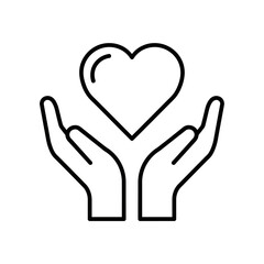 Obraz premium Hands Holding Heart Symbol Charity Support.