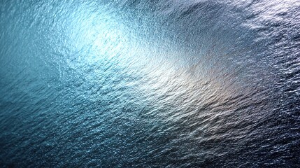 Abstract Shiny Texture of Blue and Silver Wavy Surface Material