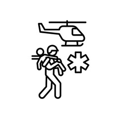 Obraz premium Medical Emergency Rescue Helicopter First Aid.