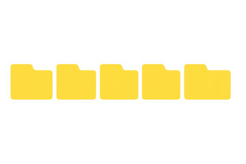 Yellow folder icons set for file management and organization