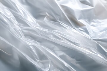 Obraz premium Crumpled transparent plastic texture with light reflections