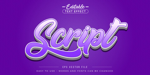 Editable text effect on script text.