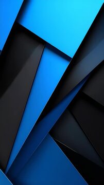 Angular abstract background with dynamic overlapping dark gray and blue planes creating a modern layered design for creative applications.