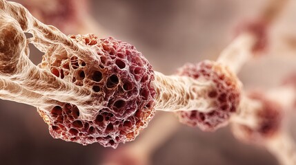 Realistic Close Up Degenerative Tissue Cell Structure Medical Biology Illustration