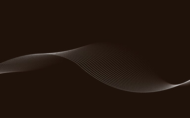 Abstract vector wave design with black and white gradient lines creating a digital flow pattern backdrop