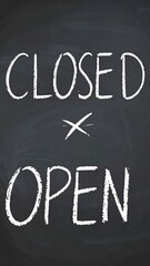 Fototapeta premium Chalkboard sign, closed/open