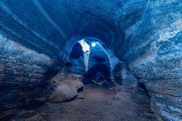 The beautiful blue cave is a natural wonder in Mae Sot District, Tak Province, Thailand.