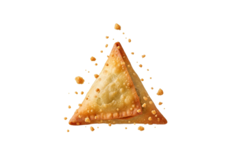 crunchy tortilla chip with salt on white background