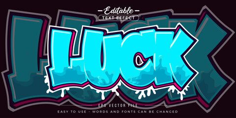 Blue luck editable text effect.
