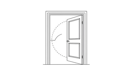 Architectural symbol for a door on a house floor plan