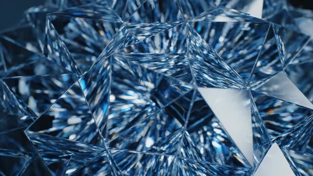 Abstract Blue Diamond Geometric Pattern Reflecting Light