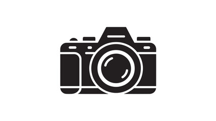 Fototapeta premium Camera Icon in Simple Flat Design with Monochrome Color on White Background for Graphic Design
