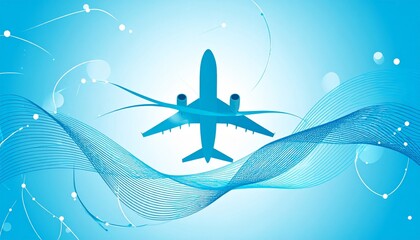 flying airplane abstract concept vector illustration