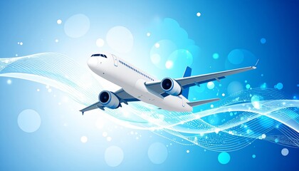 flying airplane abstract concept vector illustration