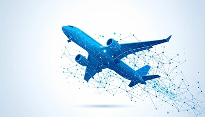 flying airplane abstract concept vector illustration