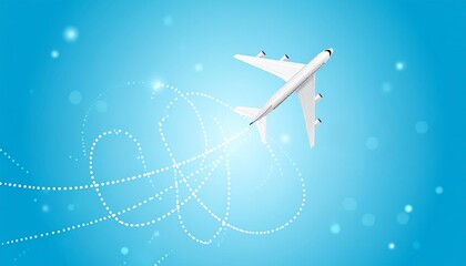 flying airplane abstract concept vector illustration