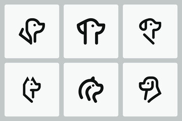 Minimalist Dog Icon Set for Branding and Marketing