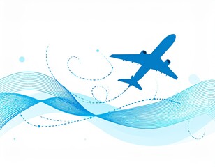 flying airplane abstract concept vector illustration