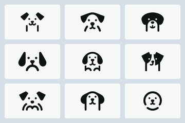 Bold Cute Dog Icon Set for Branding and Digital Use