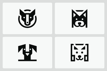 Bold Minimalist Dog Icon Set for Branding and Marketing