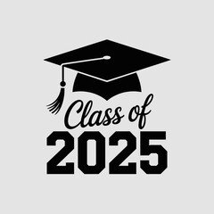 Graduation cap and Class of 2025 text.