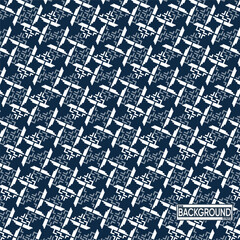 Seamless Geometric Abstract Interlocking Pattern in Blue and White