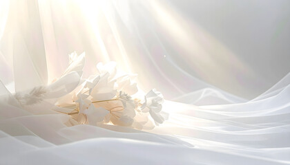 柔らかな光のウェディングホワイト背景