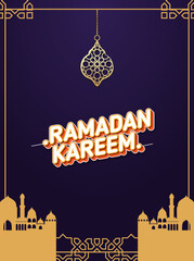 ramadan kareem card design templates typhography text