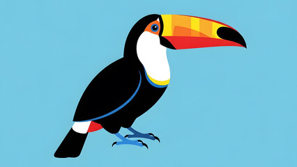 Colorful tropical toucan bird graphic