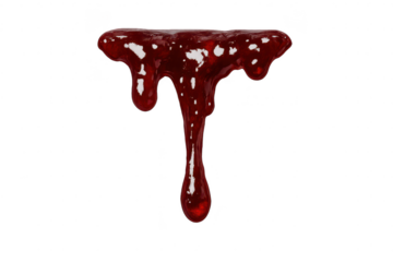 Dripping Red Liquid Paint on transparent background, Abstract Design