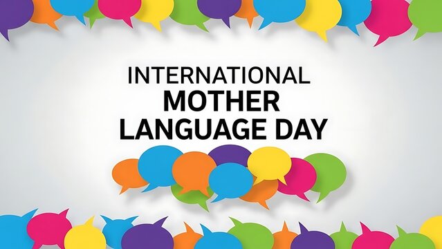 International mother language day celebration with colorful balloons