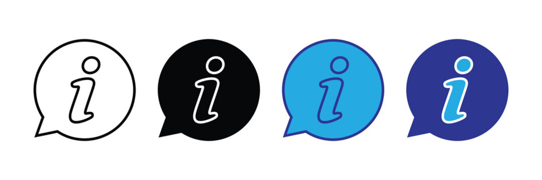 Vector illustration icon colorful information icons in speech bubbles on set icon