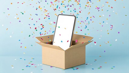 Dynamic E-commerce Concept Abstract Geometric Objects Around a Miniature Shopping Cart