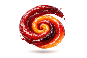 Fiery liquid vortex with transparent background design element art