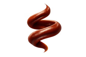 Chocolate Spiral Curl Texture Detail on transparent background Image