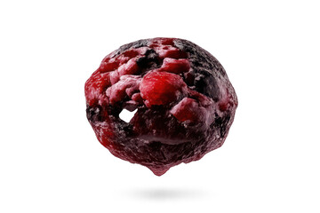 Textured virus cell with red transparent background, scientific view.