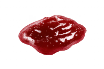 Amoeba-like red cell on transparent background for creative projects.