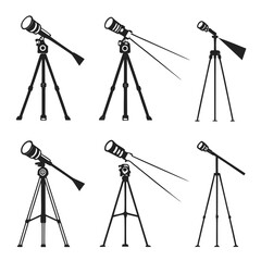 Telescope on tripod illustrations