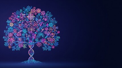 Electric Ancestry Tree Blooms With Vibrant Icons and Family Connections on Tablet Screen for DNA Test Promotion in Vivid Colors